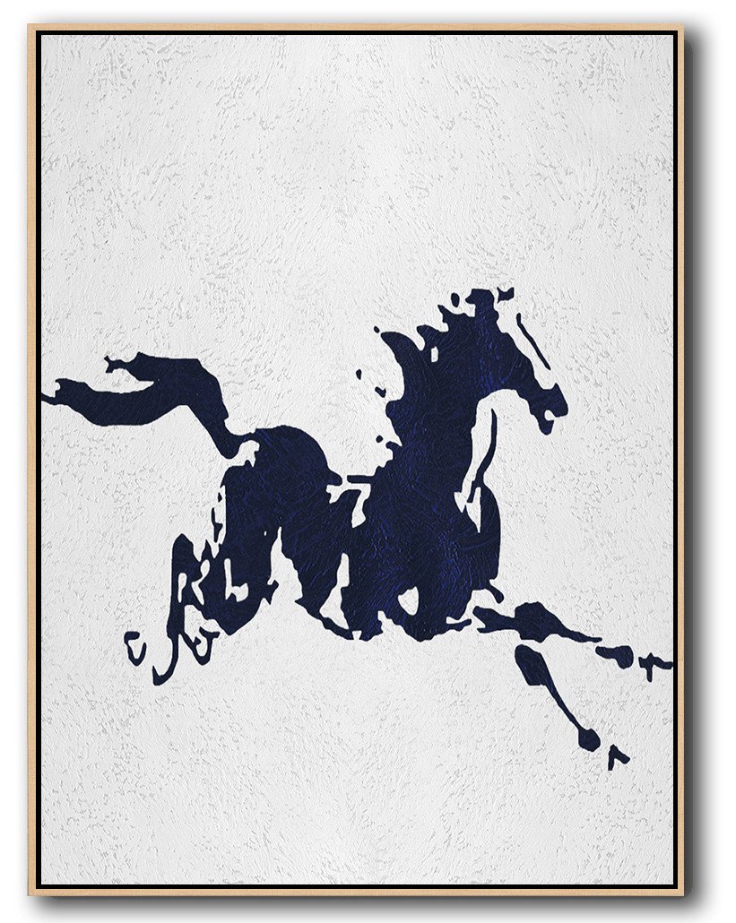 Buy Hand Painted Navy Blue Abstract Painting Online - Canvas Photo Prints Huge
